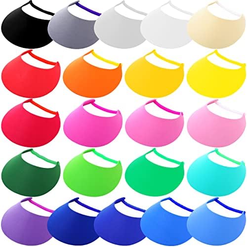 22 PCs Visores de sol ajustáveis ​​para mulheres Tênis de golfe Sun Visor Hat Hat de espuma elástica Visores de espuma Bulk