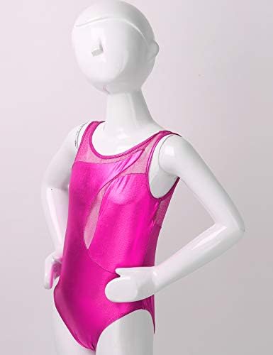 INZOY GIRS GIRS GYMNÁSTICA Ginástica Ballet Letard Athletic Dawear Patent Leather Mesh Mesh Splice Jumbone