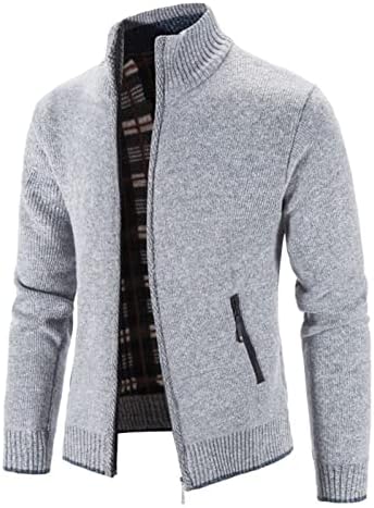 Homens com caliche de caldeirão completo Cardigan Slim Fit Fit Flaning Cardigans zíper grosso de malha casual Casual Casal