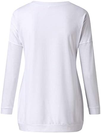 Blusa de Natal de tamanho grande para mulheres, listra redonda tampe camisetas de manga longa impressa para imprimir tops