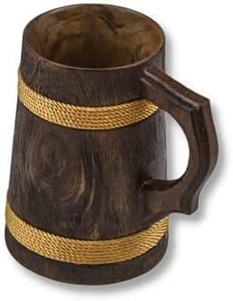 Degidebaar House Handmade Real Oak Oak Eco-friendly Look Rustic Creer caneca com alça para bar/café/pubs/festas