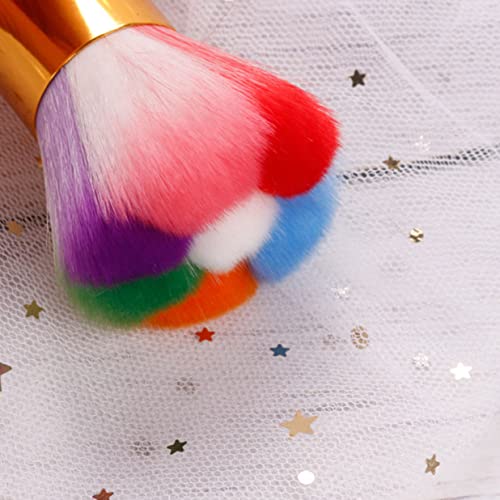 Escova de pó de unha pó colorido removedor de unhas pincel de maquiagem de limpeza para unhas acrílico UV Gel em pó de pó