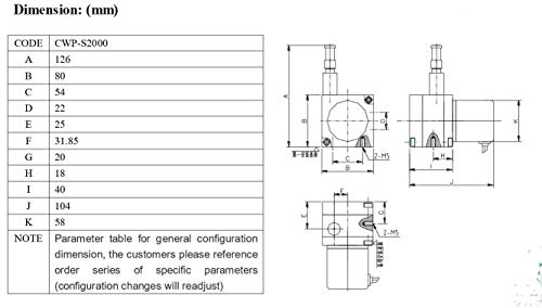 Calt 2000mm Draw Wire Coder 24VDC Supply 0-10k Ohm Saída