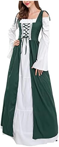 Vestido renascentista Mulheres de tamanho de fada de fada Medieval Dress Dress Pirate camponês Ren Faire traje longo vestido