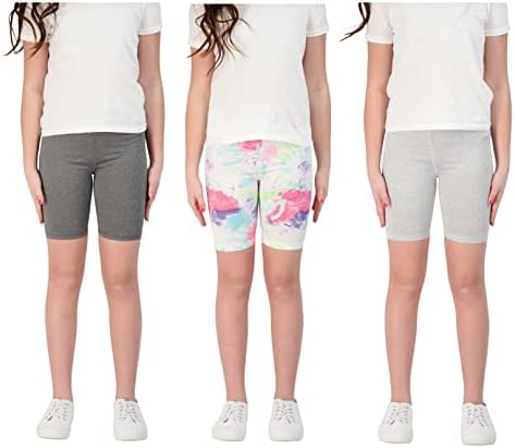 Traseiros atléticos de 3-pacote, shorts atléticos, shorts de bicicleta, roupas de ginástica para meninas