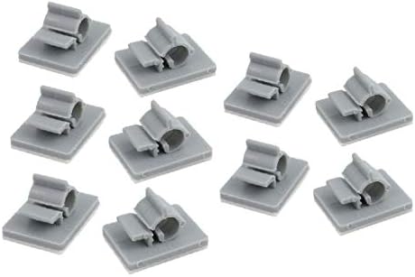 X-DREE 10PCS TS-0607 Auto-adesivo Ajuste o adesivo do cabo ajustável Clipe Diâmetro 7mm cinza (10 unids TS-0607 Autoadhesivo Ajustable Tiration Sticker Diámetro de Clip 7mm Gris