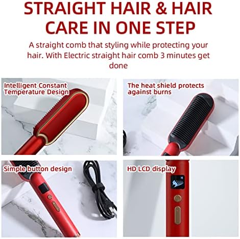 Ferramentas quentes de alisadoras de cabelo de Mingzhicheng Curling Iron Hot pente elétrico para perucas, configurações