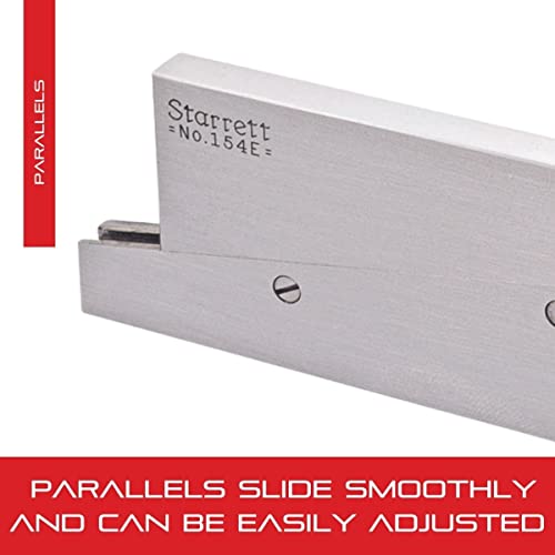 Starrett Steel ajustável paralelo ao acabamento regular de aço, leitura rápida para layout, trabalho de gaging e