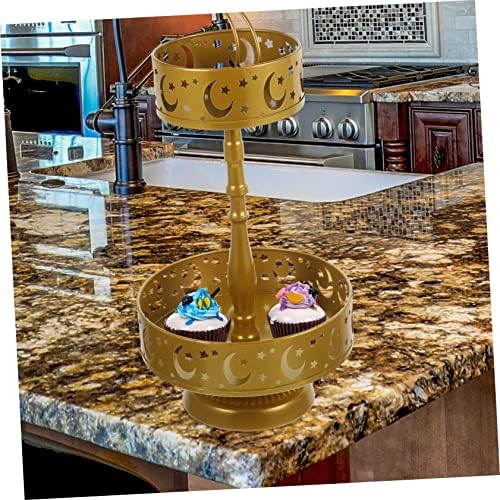 Besportble Candy Stand Stand Table Bandeja de Ferro Dourado