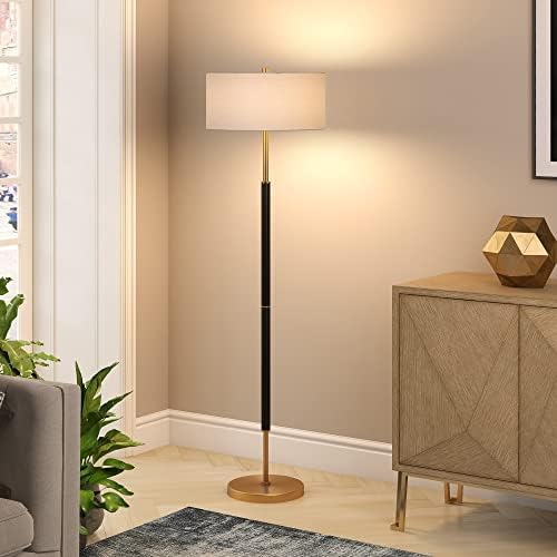 Henn & Hart 2 Luz de piso, lâmpada de piso, quarto, sala de estar e Philips Hue White e Color Ambiance 2-Pack A19 LED