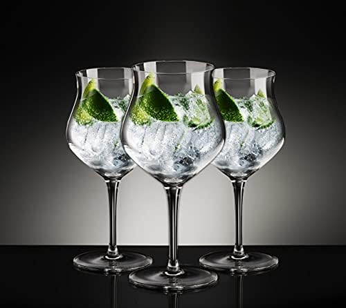 O goble de vidro de gin de cristal glencairn em caixa premium