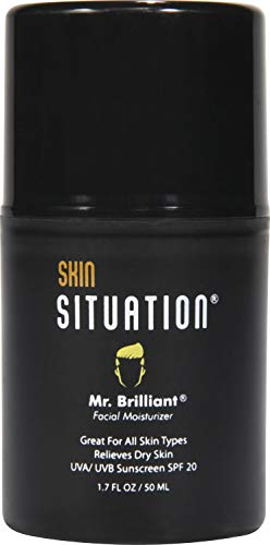 Situação de pele Sr. Hidratante do rosto brilhante para homens - Hidratante absorvente de óleo facial com SPF 20 -