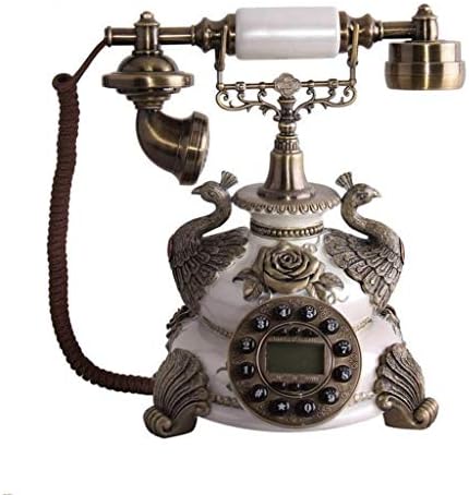 ZYZMH Telefone antigo europeu, telefones telefônicos retro vintage Classic Desk Phone linear com tempo real e visor de identificação