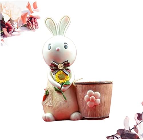 Ornamentos de decoração de desktop nolitoy para crianças decoração de coelho de coelho plantas suculentas contêiner