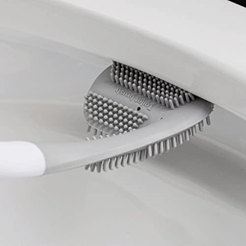 Escova de vaso sanitário pincel, escova de vaso sanitário escova e suporte 聽锛 pincel de vaso sanitário de silicone removível