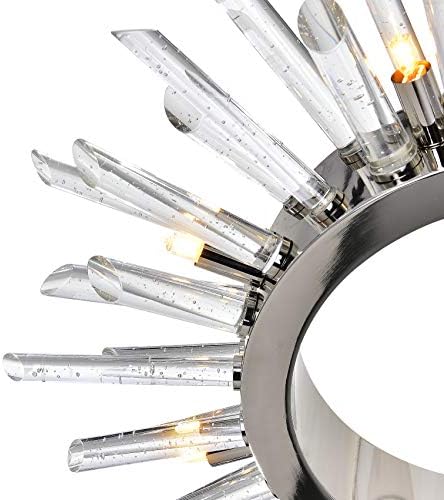 Iluminação cwi espinhos de 8 luzes contemporâneas lustres de metal em níquel polido