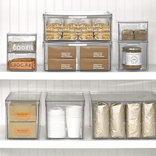 Caixa de recipientes de armazenamento empilhável mdesign com gaveta de tração - empilhando gavetas plásticas caixas