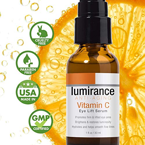Lumirance Vitamin C Eye Lift Serum, minimiza a aparência de rugas e pés de corvos, ajuda com firmamento e círculos escuros, 30 ml/1 fl oz