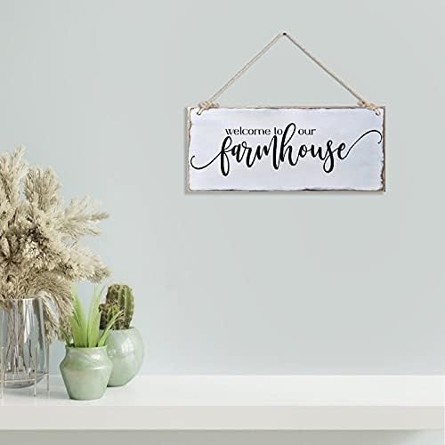 Farmhouse Welcome Sigling Farmhouse Wood Sign Vintage Retro Placa Placa Família Personalizar Arte de parede Sinal de decoração