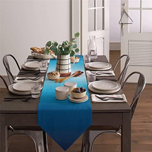 Jahh Blue Gradient Table Runner Kitchen Dinning Denning Decor Decor Toel e Placemats