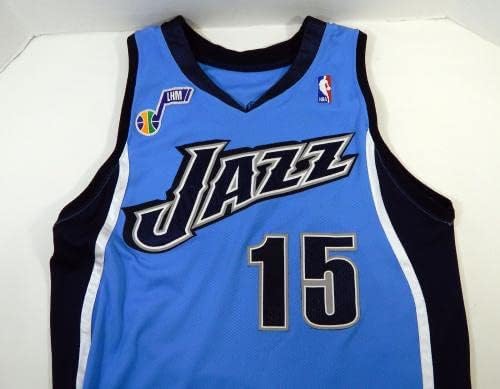 2008-09 Utah Jazz Matt Harpring #15 Game usou Jersey Blue Lhm Patch 46 18 - jogo da NBA usado