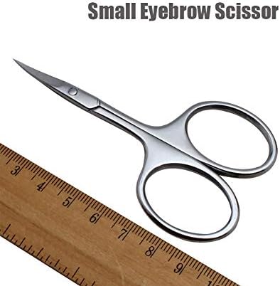 Tesoura de sobrancelha pequena curva Scissors Maquiagem profissional pequena tesoura de higiene para mulheres de aço inoxidável