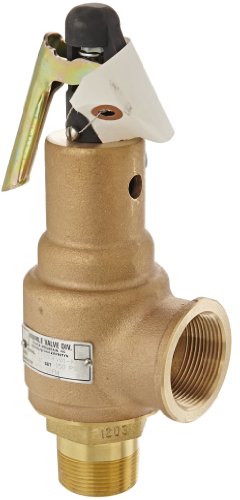 Kunkle 6010GFV01-KM0150 Válvula de alívio de segurança de bronze ASME para ar/gás, assento macio de viton, pressão predefinida