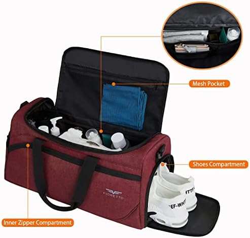 Fioretto 35L Mens Sports Sports Smach com bolso molhado e compartimento de sapatos, bolsa de mochila de viagem durante