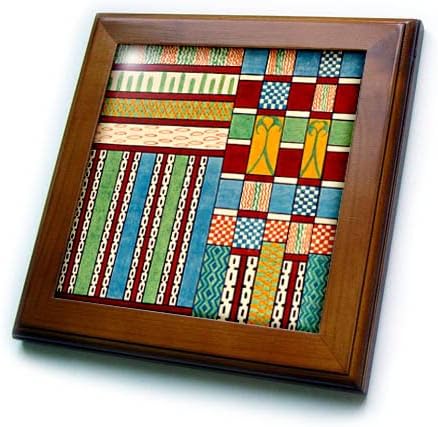 3drose antigo padrão decorativo africano colorido abstrato geométrico. - ladrilhos emoldurados
