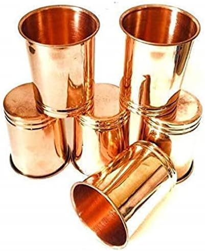 Conjunto de vidro puro de cobre com saúde ayurvédica benefícios de benefícios para decoração de decoração de casa de vidro