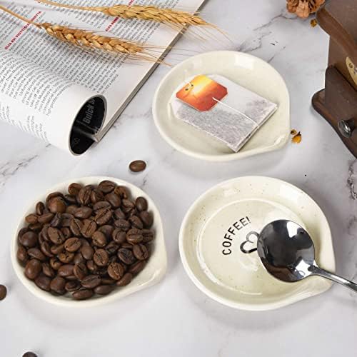 Descanso de colher de café de fangsun, suporte para capa de capa de 2 peças para acessórios para café, uma fazenda de cerâmica descanso
