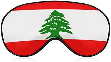 Bandeira libanesa Máscara de olho impressa no sono Tampa de olho macio com cinta de sotaque de cinta ajustável Nap uma soneca