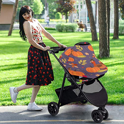 Capas de assento de carro para bebês do Dia de Ação de Graças - Lenço da amamentação, Canopy de banco de carro multiuso, para menino