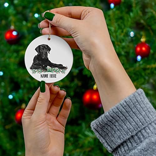 Nome personalizado engraçado Great Dane Black Gifts 2023 Cerâmica de árvore de Natal
