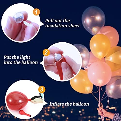 Luzes de balão LED de 100pcs, mini luzes LED para decorações de festas iluminam balões luzes de festa de neon para papel lanterna