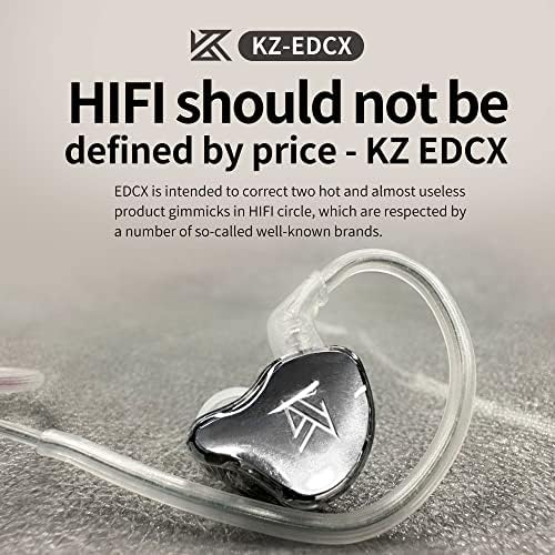 EZ EAR KZ EDCX em fones de ouvido com fio de monitor de orelha com fone de ouvido dinâmico de dinâmico de 10 mm, fone