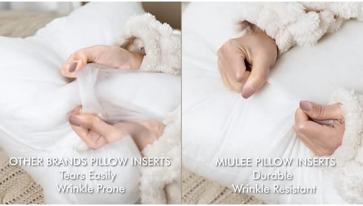 Miulee Pillow Insert 12x20 polegadas, inserções decorativas de travesseiro de arremesso de retângulo, hipoalergênico Premium Fluffy Forms Sham Stuffer para Sofá Couch Sala de estar