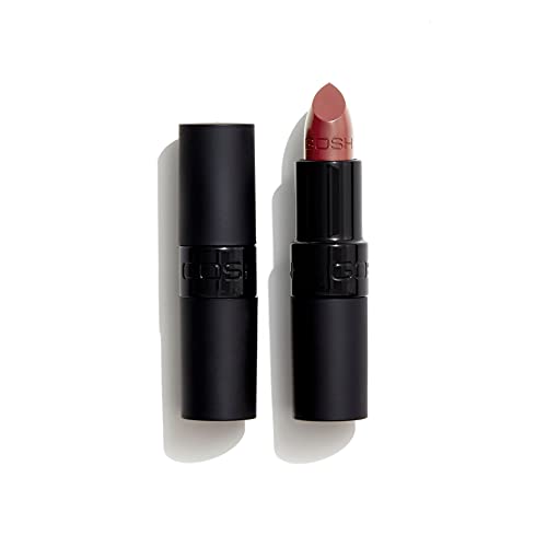 Lipstick de toque de veludo de Deus com pigmentos coloridos extras para um resultado intenso e duradouro, partículas reflexivas para a aparência brilhante, vitamina E para lábios nutridos, 122 nougat