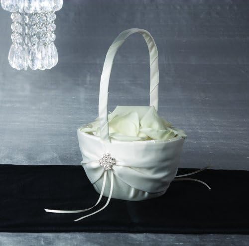 Ivy Lane Design Acessórios de casamento Garbo Flower Girl Basket, branco