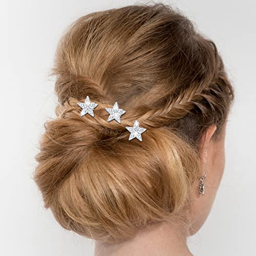 20 peças estrela strass pinos de cabelo bling clipes de cabelo de cristal clipes de cabelo para noivas estrela glitter para