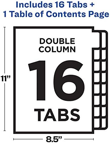Avery Double Coluna 16 Divisores de guias para 3 ligantes de anel, índice personalizável, guias multicoloridas, 1 conjunto