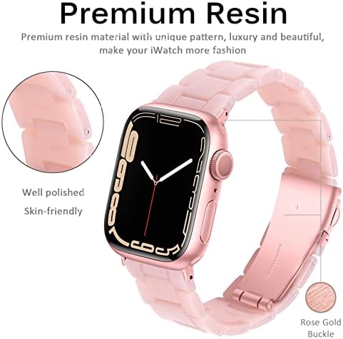 Miimall Compatível com Apple Watch Resin Band 38mm 40mm 41mm 42mm 44mm 45mm Série de cores para Apple Watch Se série 7 série