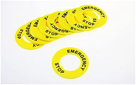Tintag 20 pcs amarelo 22mm-40m'm de diâmetro interno anel de parada de emergência para interruptor de botão