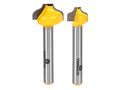 Yonico tradicional Ogee Groove Router Bit Set 2 bits 1/4 polegada Shank 14274Q