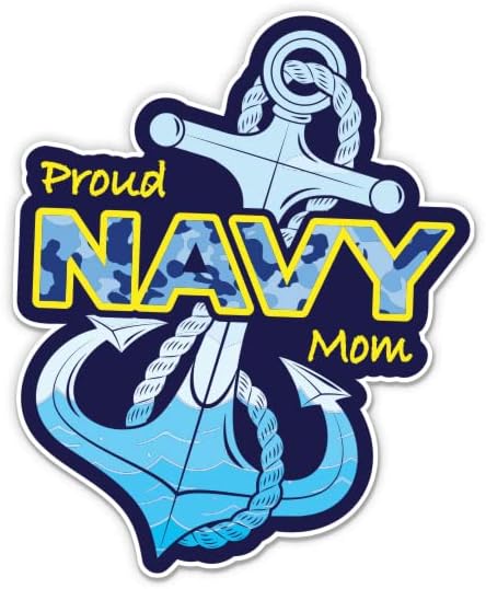 Adesivo orgulhoso da mamãe da marinha - adesivo de laptop de 3 - vinil à prova d'água para carro, telefone, garrafa de água