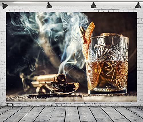 BELECO 7x5ft Fabric e cenários de uísque para fotografia queimando o cigarro de cigarro Cano