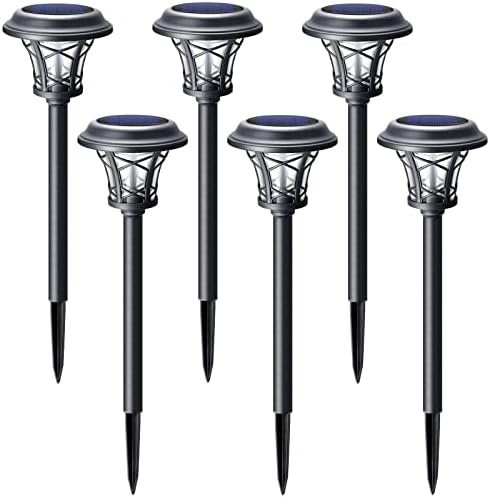 Gorrzai Solar Lights Lights Outdoor 6 Pacote Luzes de entrada de aço inoxidável de vidro, 20 lúmens LED LED IMPORTANTE SOLAR PERONALIZAÇÃO