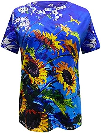 Mulheres Tops Tops Casual Casual 2023 Verão Manga curta Camisetas T Camisetas Floral Boho Camas de camiseta tenda tenda