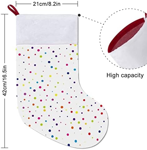 Dots coloridos de Natal pendurado meias de meia para a decoração da casa de férias de lareira da árvore de Natal