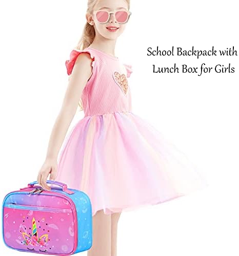 Mochila da Escola para Crianças Ledaou com lancheira para garotas Bolsa de livros da bolsa Escola PRESCHOOL KINCHEREN GIDDDLER Backpack